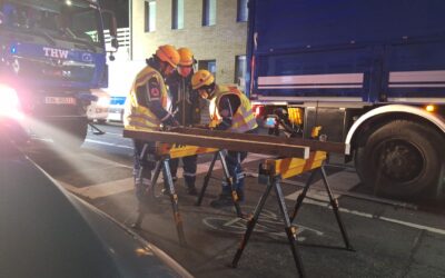 Nachteinsatz des THW Düren nach Brand in Birkesdorf